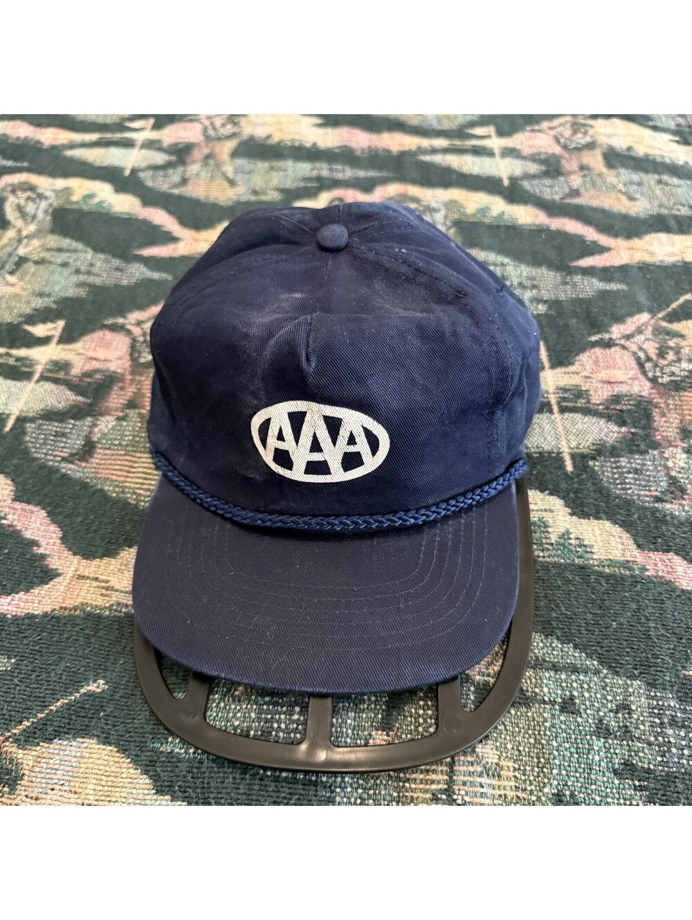 Vintage 80s RARE AAA Auto Care SnapBack Farmer Trucker Dad Hat Blue OSFA